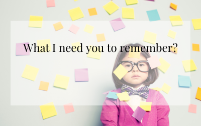 What I need you to remember: